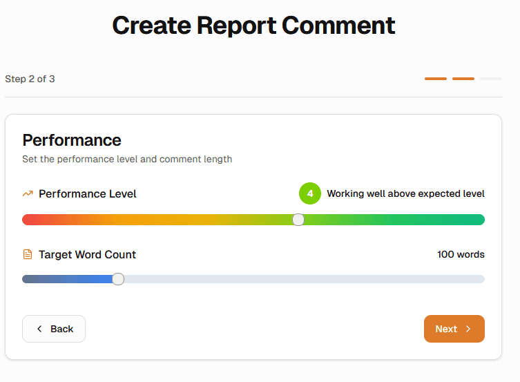 Set level and length screen of VIC School Reports