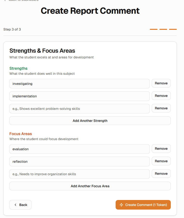 Add strengths and focus screen of VIC School Reports